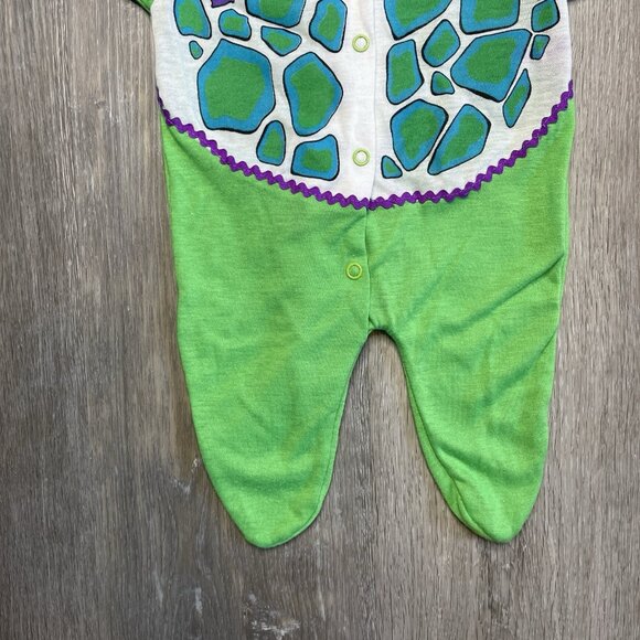Dr. Denton Vintage One Piece Sleeper Pajamas Dinosaur Little Monster Size S 0-13 - Picture 5 of 13